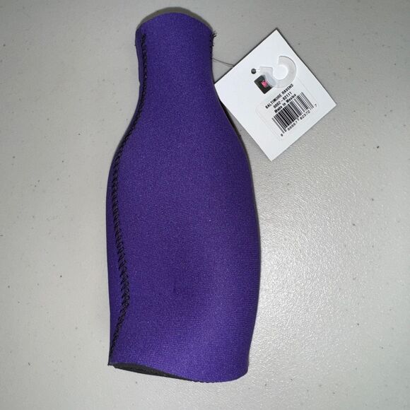 NWT NFL Baltimore Ravens Insulated Zip Up Beer Koozie Bottle Sleeve Football - Picture 3 of 7